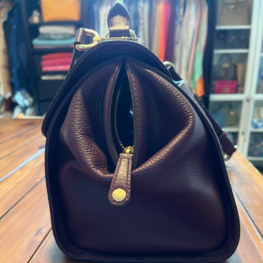 Vera Bradley Leather Stella Satchel Aubergine EUC - Picture 4 of 7